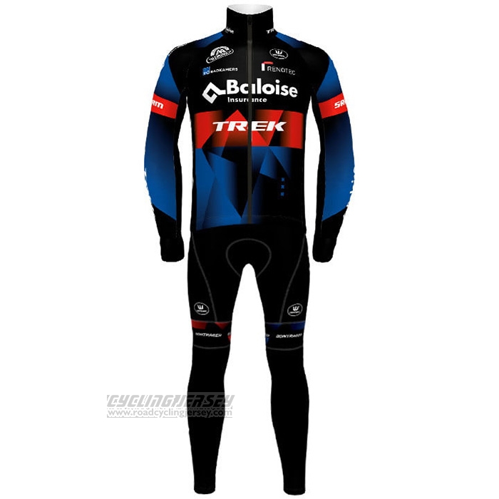 2021 Cycling Jersey Trek Black Red Blue Long Sleeve and Bib Short